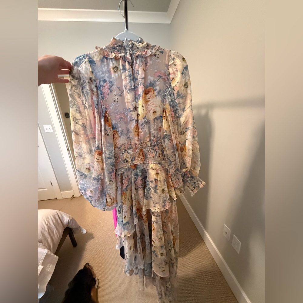 Elliatt Pastel Floral Ruffled High-Low Dress - Picture 4 of 5